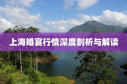 上海婚宴行情深度剖析与解读