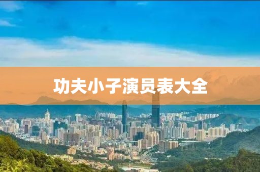 功夫小子演员表大全
