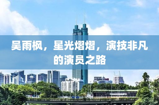 吴雨枫，星光熠熠，演技非凡的演员之路