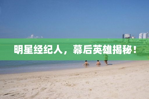明星经纪人，幕后英雄揭秘！