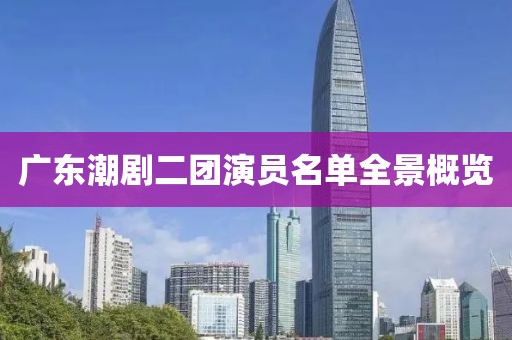 广东潮剧二团演员名单全景概览