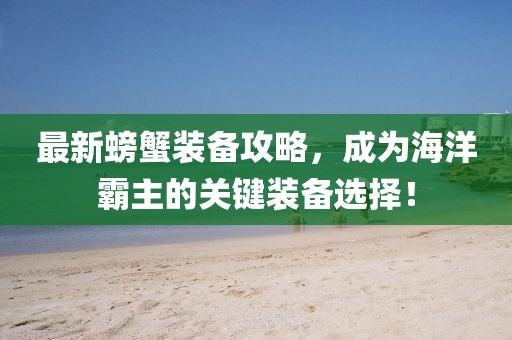 最新螃蟹装备攻略，成为海洋霸主的关键装备选择！