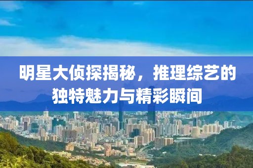 明星大侦探揭秘，推理综艺的独特魅力与精彩瞬间