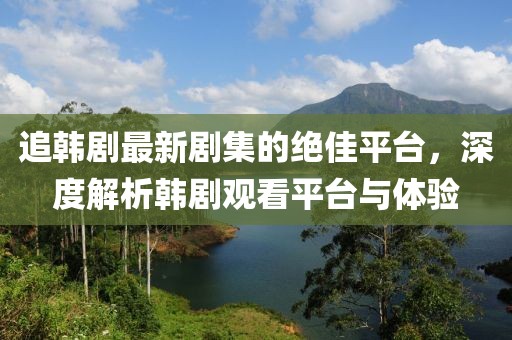 追韩剧最新剧集的绝佳平台，深度解析韩剧观看平台与体验