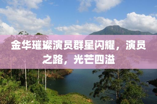 金华璀璨演员群星闪耀，演员之路，光芒四溢